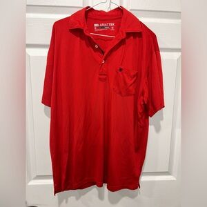 ARIAT TEK Polo Shirt Men's Medium Heat‎ Series Performance Stretch Red